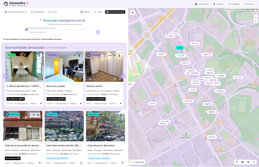 Vista de Cassandra AI para Propietarios