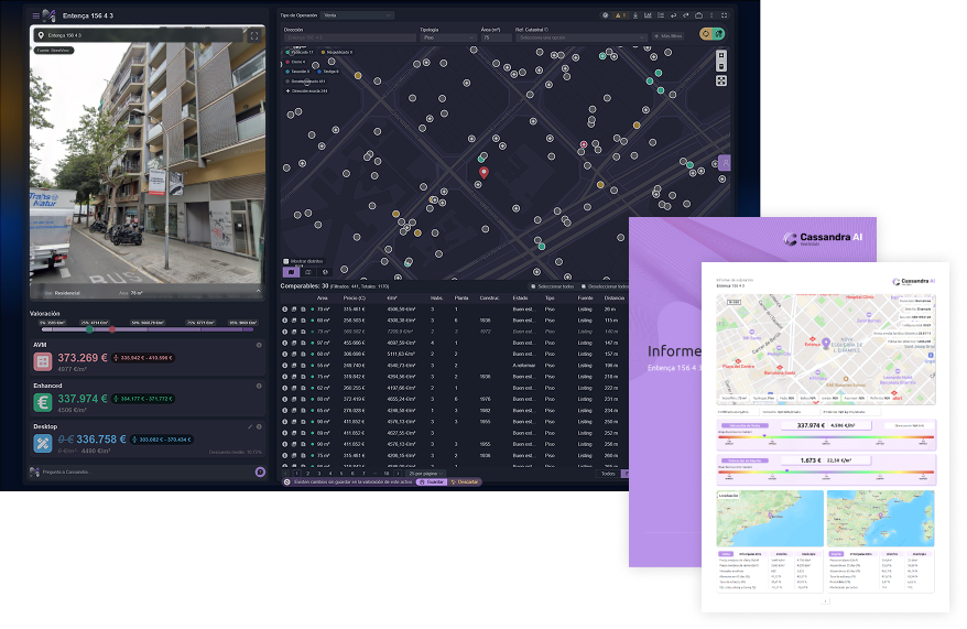 Vista de Cassandra AI para Tasadoras